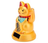 HEEPDD Ornements de Jardin Chat Fortune Chat Maneki Neko avec Bras Oscillant pour Voiture Décor de Magasin à Domicile énergie Solaire Lucky Nan