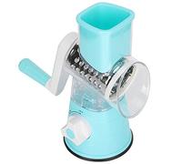 HEEPDD Outils de Cuisine avec Râpe Rotative à 360 Degrés, 3 Lames en Acier Inoxydable pour Trancher, Déchiqueter, Broyer et sécurité Alimentaire, légumes Manuel Nan (BLUE)