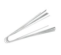 HEEPDD Piquets de Jardin en Forme de U, Broches de Gazon Artificiel en Acier 50 Pièces pour Tuyau d'irrigation Goutte à Goutte, Piquets de Sol Pointus avec Finition Galvanisée pour Filet de Tente de