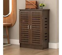 HEFJIAYCIQ Armoire De Rangement pour Routeur WiFi, Organisateur D'appareils Électroniques sur Pied avec Gestion des Câbles, Boîtier De Rangement pour Décodeur TV Et Multiprise,Marron,60x30x70cm