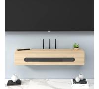 HEFJIAYCIQ Boîte De Rangement Moderne Murale pour Routeur WiFi, Armoire Flottante pour La Gestion des Câbles du Modem, pour Le Bureau, Le Salon, Le Bureau, La Chambre,Natural,23.6x5x8in