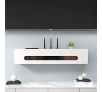 HEFJIAYCIQ Boîte De Rangement Moderne Murale pour Routeur WiFi, Armoire Flottante pour La Gestion des Câbles du Modem, pour Le Bureau, Le Salon, Le Bureau, La Chambre,Blanc,31.5x5x8in