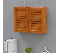 HEFJIAYCIQ Boîte De Rangement Murale pour Routeur, Armoire De Rangement en Bois pour Modem WiFi À Double Porte, pour Boîtier Multimédia, Multiprise Et Décodeur,Orange,14.1x3.7x11in