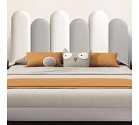 HEFJIAYCIQ Panneau Mural Tête De Lit pour Enfants, Panneaux Muraux 3D Auto-Adhésifs, Stickers Muraux Souples, Tapis Mural pour La Décoration De La Chambre d'enfant,Light Grey Set,60x50cm