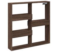 HEFZGDB Armoire murale marron aspect chêne 80 x 15 x 80 cm - Petite étagère murale pour CD, bureau, salle de bain, cuisine, chambre à coucher