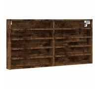 HEFZGDB Armoire vitrine en chêne fumé - 100 x 8,5 x 50 cm - Étagère murale - Petite étagère murale pour CD, bureau, cuisine, salon, salle de bain