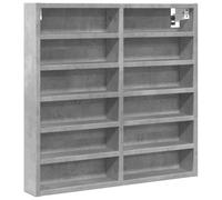 HEFZGDB Armoire vitrine - Gris béton - 60 x 8,5 x 58 cm - En bois - Petite étagère murale pour CD, bureau, cuisine, salon, salle de bain
