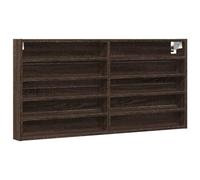 HEFZGDB Armoire vitrine marron aspect chêne - 100 x 8,5 x 50 cm - Étagère murale en bois - Petite étagère murale pour CD, bureau, cuisine, salon, salle de bain