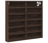 HEFZGDB Armoire vitrine marron aspect chêne 60 x 8,5 x 58 cm - Étagère murale en bois - Petite étagère murale pour CD, bureau, cuisine, salon, salle de bain