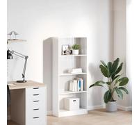 HEFZGDB Bibliothèque blanche brillante - 60 x 24 x 143 cm - En bois - Armoire polyvalente - Petite étagère pour bureau, salon, bureau, chambre à coucher