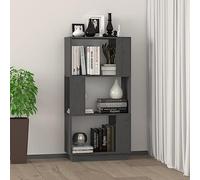 HEFZGDB Bibliothèque/séparateur de pièce, gris, 51 x 25 x 101 cm, en pin massif, chariot, petite étagère, vitrine pour bibliothèque, bureau, chambre à coucher, bureau