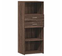 HEFZGDB Buffet haut marron aspect chêne - 50 x 42,5 x 124 cm - En bois - Pour couloir, bar, salon, vitrine, cuisine, café, salle à manger, magasin de desserts