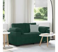 HEFZGDB Canapé 2 places moderne vert foncé 160 x 77 x 82 cm avec housse en velours, fauteuil confortable en velours pour salon pour se détendre et lire avec coussin d'assise rembourré, canapé relax