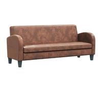 HEFZGDB Canapé 3 places en cuir synthétique aspect daim marron pour balcon, salon de jardin, extérieur, convient pour terrasse, piscine et jardin.