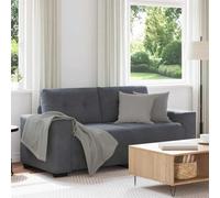 HEFZGDB Canapé moderne avec housse en velours gris foncé, canapé 2 places avec tissu en velours et accoudoirs en bois, canapé relax avec coussin rembourré, fauteuil confortable en velours
