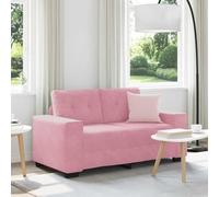 HEFZGDB Canapé moderne avec housse en velours rose, canapé 2 places avec tissu en velours et accoudoirs en bois, canapé relax avec coussin d'assise rembourré, fauteuil confortable pour se détendre et