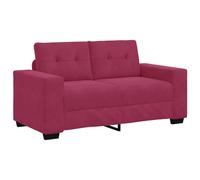 HEFZGDB Canapé moderne avec housse en velours rouge bordeaux, canapé 2 places avec tissu en velours et accoudoirs en bois, canapé relax avec coussin d'assise rembourré, fauteuil confortable pour se