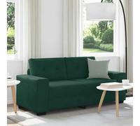 HEFZGDB Canapé moderne avec housse en velours vert foncé, canapé 2 places avec tissu en velours et accoudoirs en bois, canapé relax avec coussin rembourré, fauteuil confortable en velours