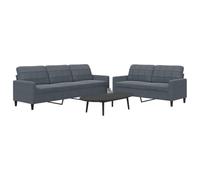 HEFZGDB Ensemble de canapé 2 pièces avec coussin en velours gris foncé - Ensemble de canapé en velours doux avec structure en métal pour salon, rembourrage confortable et design moderne, qualité