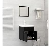 HEFZGDB Ensemble de meubles de salle de bain en bois noir - Armoire à pharmacie - Armoire de cuisine pour salle de bain, cuisine, salon, toilettes