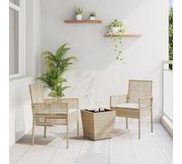 HEFZGDB Ensemble de tables à thé modernes avec plateau en verre trempé et structure en rotin robuste, table de jardin carrée pour balcon et terrasse, ensemble peu encombrant pour 2 personnes pour se