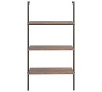 HEFZGDB Étagère échelle avec 3 étagères marron foncé et noir - 64 x 35 x 120,5 cm - Meuble de cuisine multifonction pour bibliothèque, bureau, salon, chambre à coucher