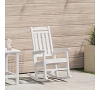 HEFZGDB Fauteuil à bascule de jardin blanc 70 x 92 x 108 cm en polyéthylène haute densité avec design résistant aux UV pour balcon et terrasse, plus durable pour la détente en plein air