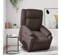 HEFZGDB Fauteuil de relaxation avec aide au lever marron en cuir synthétique : fauteuil relax électrique avec aide à se lever et fauteuil de repos réglable manuellement pour une expérience d'assise