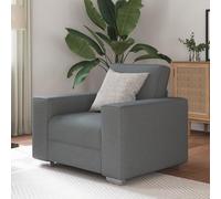 HEFZGDB Fauteuil gris foncé 59 cm en tissu rembourré compact design moderne élégant housse en polyester confortable relax chaise stable cadre en bois polyvalent salon salon salon