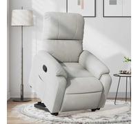 HEFZGDB Fauteuil relax avec aide à se lever électrique et fonction de couchage manuelle en tissu microfibre gris clair, confort d'assise confortable avec poche latérale et cadre solide pour la détente