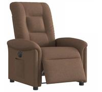 HEFZGDB Fauteuil relax électrique avec fonction allongée en tissu marron - Fauteuil TV confortable avec fonction d'inclinaison électrique - Fauteuil TV avec fonction réglable et automatique