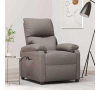 HEFZGDB Fauteuil relax électrique avec fonction allongée et télécommande en tissu taupe, 3 positions réglables pour une expérience d'assise confortable, cadre en bois et métal stable, respirant