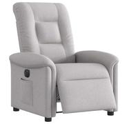 HEFZGDB Fauteuil relax électrique avec fonction allongée, gris nuage, en tissu, fauteuil de télévision confortable avec fonction d'inclinaison électrique, fauteuil relax réglable électriquement avec