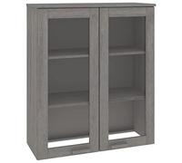 HEFZGDB HAMAR Meuble haut en bois massif Gris clair 85 x 35 x 100 cm Armoire vitrine cuisine bar buffet cuisine Armoire multifonction pour café, cuisine, salon, magasin de desserts