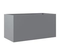 HEFZGDB Jardinière argentée - 62 x 30 x 29 cm - En acier galvanisé - Petit pot de fleurs - Grand pot de culture intérieur - Grand pot de fleurs pour jardin, balcon, cour, terrasse
