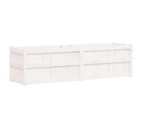 HEFZGDB Jardinière blanche - 180 x 50 x 50 cm - En bois massif de pin - Pot de fleurs d'extérieur - Grand pot de fleurs haut pour intérieur - Pour cour, parc, terrasse, balcon
