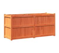 HEFZGDB Jardinière marron ciré - 150 x 50 x 70 cm - En bois massif de pin - Grands pots de fleurs pour l'intérieur - Haut pour cour, jardin, terrasse, balcon