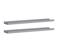 HEFZGDB Lot de 2 baguettes murales flottantes en MDF pour cuisine, chambre à coucher, salle de bain, bureau - Gris - 80 x 9 x 3 cm
