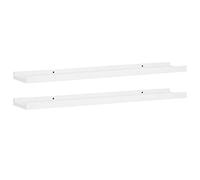 HEFZGDB Lot de 2 baguettes murales flottantes en MDF pour cuisine, chambre à coucher, salle de bain, bureau - Blanc - 80 x 9 x 3 cm