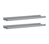 HEFZGDB Lot de 2 baguettes murales flottantes en MDF pour cuisine, chambre à coucher, salle de bain, bureau - Gris - 60 x 9 x 3 cm