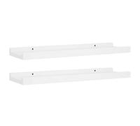 HEFZGDB Lot de 2 baguettes murales flottantes en MDF pour cuisine, chambre à coucher, salle de bain, bureau - Blanc - 40 x 9 x 3 cm