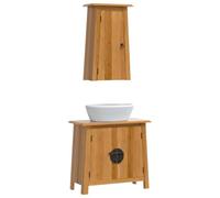 HEFZGDB Lot de 2 meubles de salle de bain en bois massif de pin - Petite armoire de salle de bain - Armoire à pharmacie pour chambre d'amis, salle de bain, salon, cuisine