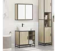 HEFZGDB Lot de 2 meubles de salle de bain en chêne Sonoma - Petite armoire de salle de bain - Petite armoire de cuisine - Armoire à pharmacie pour chambre d'amis, cuisine, toilettes, salon