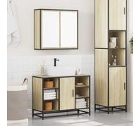 HEFZGDB Lot de 2 meubles de salle de bain en chêne Sonoma - Pour couloir, salle de bain, pharmacie, cuisine, salle de séjour, salle de bain, toilettes, cuisine