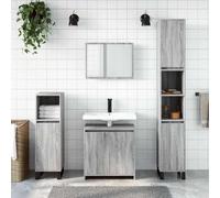HEFZGDB Lot de 2 meubles de salle de bain gris Sonoma en bois multifonction, armoire à chaussures, armoire pharmacie, cuisine, salle de bain, pour toilettes, chambre d'amis, salon, salle de bain