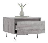 HEFZGDB Lot de 2 tables basses gris sonoma 50 x 46 x 35 cm en bois Orta Sehpa Oturma Odasi Petite table d'appoint pour jardin, cour, café, salle de réunion