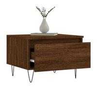 HEFZGDB Lot de 2 tables basses marron aspect chêne 50 x 46 x 35 cm en bois Orta Sehpa Oturma Odasi Petite table d'appoint pour jardin, cour, café, salle de réunion