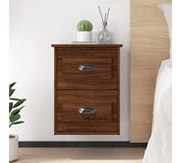 HEFZGDB Lot de 2 tables de chevet murales, aspect chêne marron, 41,5 x 36 x 53 cm, avec tiroirs de rangement, tables de chevet flottantes pour montage mural, matériau en bois durable, design pour