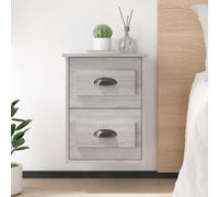 HEFZGDB Lot de 2 tables de chevet murales Gris Sonoma 41,5 x 36 x 53 cm avec tiroirs - Tables de chevet flottantes en bois pour montage mural, solution de rangement