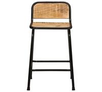 HEFZGDB Lot de 2 tabourets de bar 46 x 35,5 x 70 cm en bois massif de manguier brut, chaise confortable, chaise de coiffeuse, chaise de cuisine, tabouret de cuisine moderne pour restaurants, bars